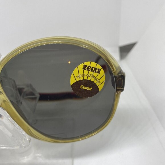 Vintage Zeiss Sunglasses Oversized 217 AC9 8073 Oval Yellow 61-11-125 with strap - Picture 2 of 9